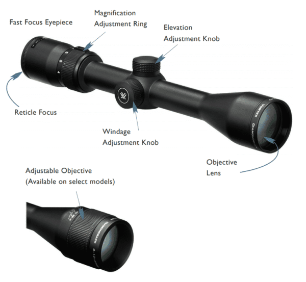 DBK-03-BDC Vortex Optics Diamondback 3.5–10x50 Rifle scope with Dead-Hold BDC Reticle (MOA) 3