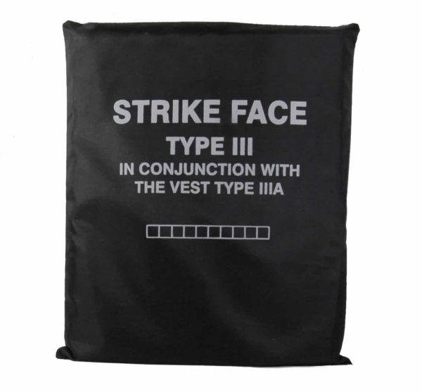 SAPI plates HDPE (very light weight) Plate Level III (3) in conjunction with Body Armor level III-A 1