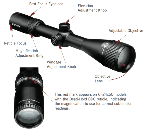 CF2-31049 Vortex Optics Crossfire II 3-12X56 AO HOG Hunter Riflescope (MOA) 5