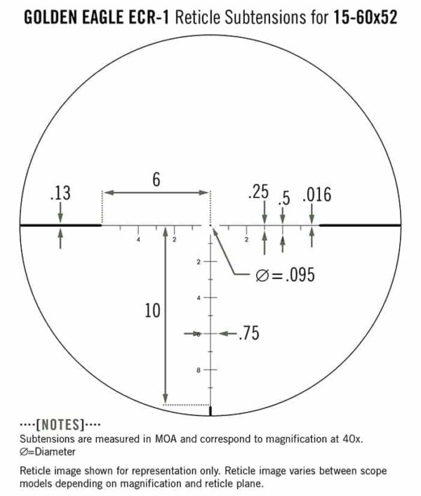 TCS-1503 Vortex Optics Golden Eagle® HD 15-60X52 ECR-1(MOA) Riflescope 6