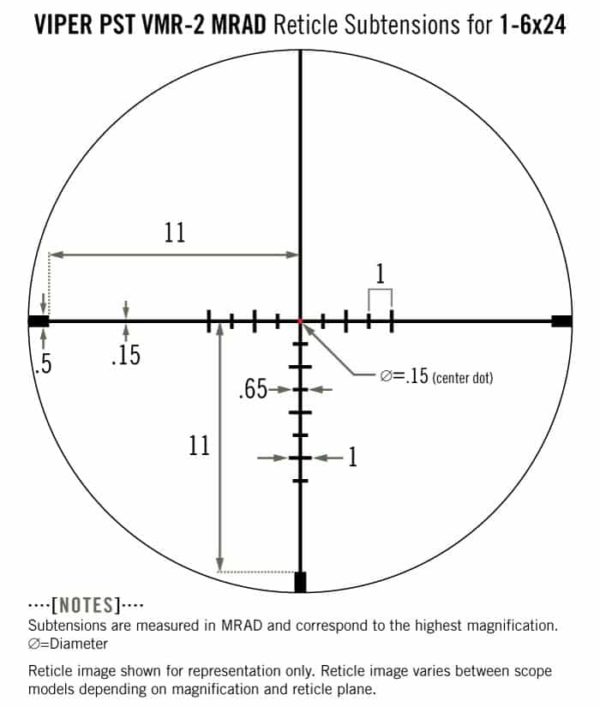 PST-1607 Vortex Optics Viper PST Gen II 1-6x24 Riflescope with VMR-2 Reticle (MRAD) 5