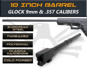 Gen 3 & 4 Glock 10" Barrels IGB Austria Match Grade Polygonal Profile 10" Thre...