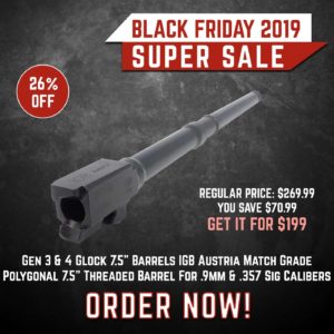 Black Friday 2019 YRSinc - Gen 3 & 4 Glock 7.5 Barrels IGB Austria Match Grade Polygonal 7.5 Threaded Barrel For .9mm & .357Sig Calibers (YRS) 3