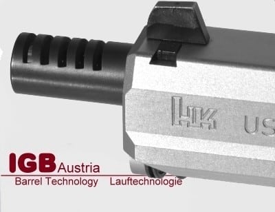 IGB Austria ported barrel for 9mm H&K Pistol (5 muzzle ports) - 9x19 & 9x2...