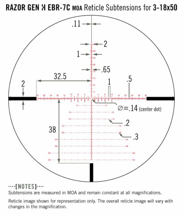 RZR-31805 Vortex Optics Razor HD Gen II 3-18x50 FFP Riflescope with EBR-7C Reticle (MRAD) 5