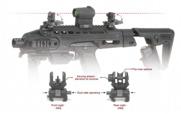 FRS CAA Picatinny Low profile rear flip-up sight 4