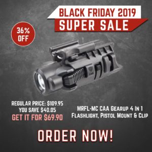 Black Friday 2019 YRSinc - MRFL-MC CAA Gearup 4 In 1 Flashlight, Pistol Mount & Clip (YRS) 3