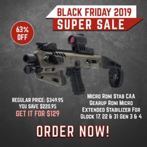 Black Friday 2019 YRSinc - Micro Roni Stab CAA Gearup Roni Micro Extended Stabilizer For Glock 17, 22 & 31 Gen 3 & 4 (YRS) 3