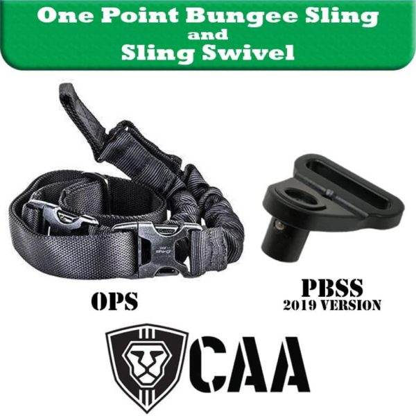 OPS+PBSS CAA Industries One Point Bungee Sling and Aluminum Swivel Adapter for Micro Roni and CAA Stocks 1