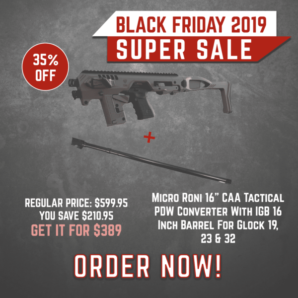 Black Friday 2019 YRSinc - Micro Roni 16 CAA Tactical PDW Converter With IGB 16 Inch Barrel For Glock 19, 23 & 32 (YRS)