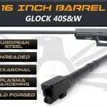 Glock Gen 5 Long Barrels 16" Made By IGB Austria - Match Grade Hexagonal 16" Threaded Barrel for .40S&W Calibers 1 IGB – New Product Main Photo – ZFI – 16 Inch Gen 5 Main Picture