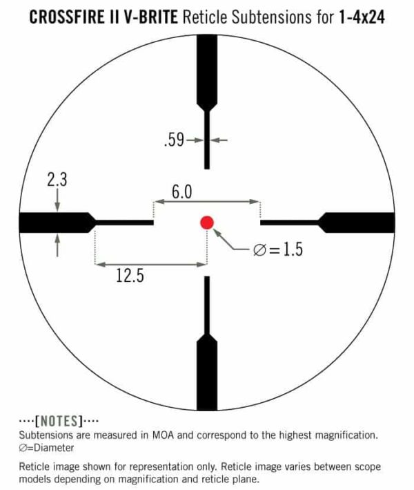 CF2-31037 Vortex Optics CROSSFIRE® II 1-4X24 V-Brite (MOA) Reticle | 30 mm Tube Riflescope 5