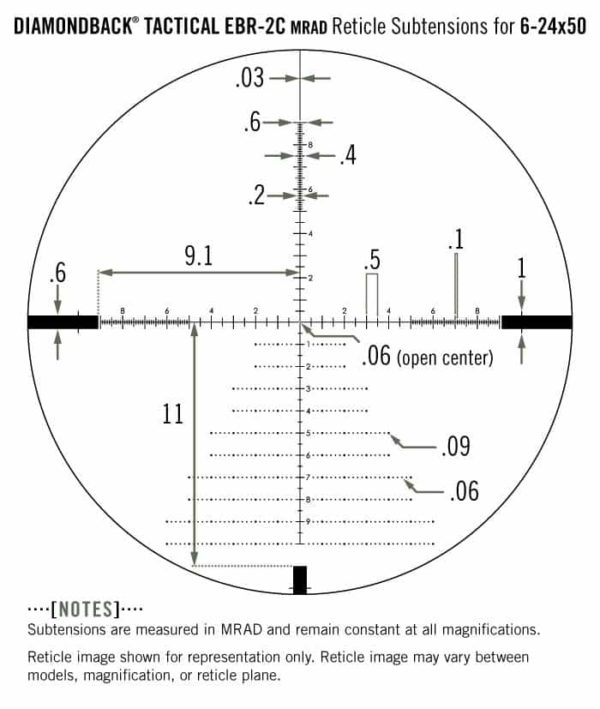 DBK-10029 Vortex Optics DIAMONDBACK® TACTICAL 6-24X50 FFP EBR-2C (MRAD) Reticle | 30 mm Tube Riflescope 6
