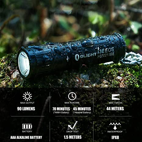 Olight I3E EOS 90 Lumens PMMA TIR Lens AAA Flashlight 4