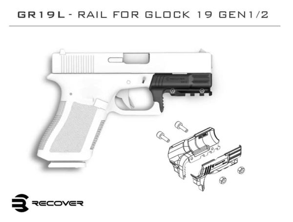 Recover Tactical GR19L Rail Adapter for the Glock 19 Gen 1 and 2 5