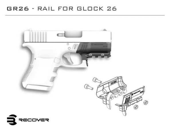 Recover Tactical GR26 Rail Adapter For The Glock 26 and 27 2
