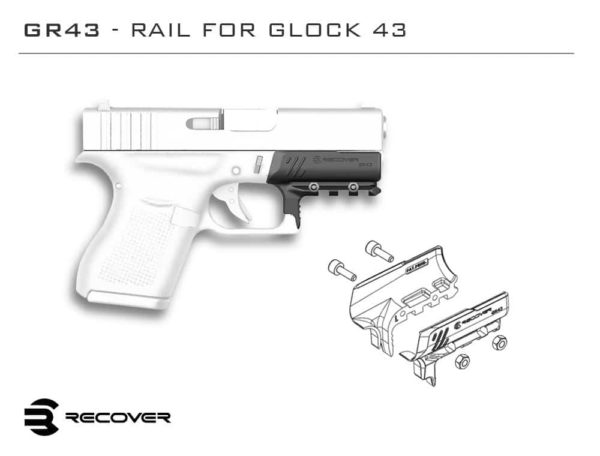 Recover Tactical GR43 Rail Adapter For The Glock 43 43X and 48 (NOT FOR MOS THAT ALREADY HAS A RAIL) 2