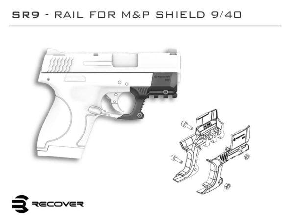 Recover Tactical SHR9 Rail Adapter For The Smith and Wesson Shield (Including Shield Plus) 6