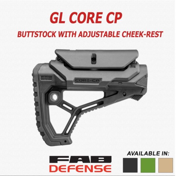 GL-CORE CP Fab Defense Buttstock with Adjustable Cheek-Rest for M4/M16/AR15 (MIl Spec & Commercial Tubes) 1