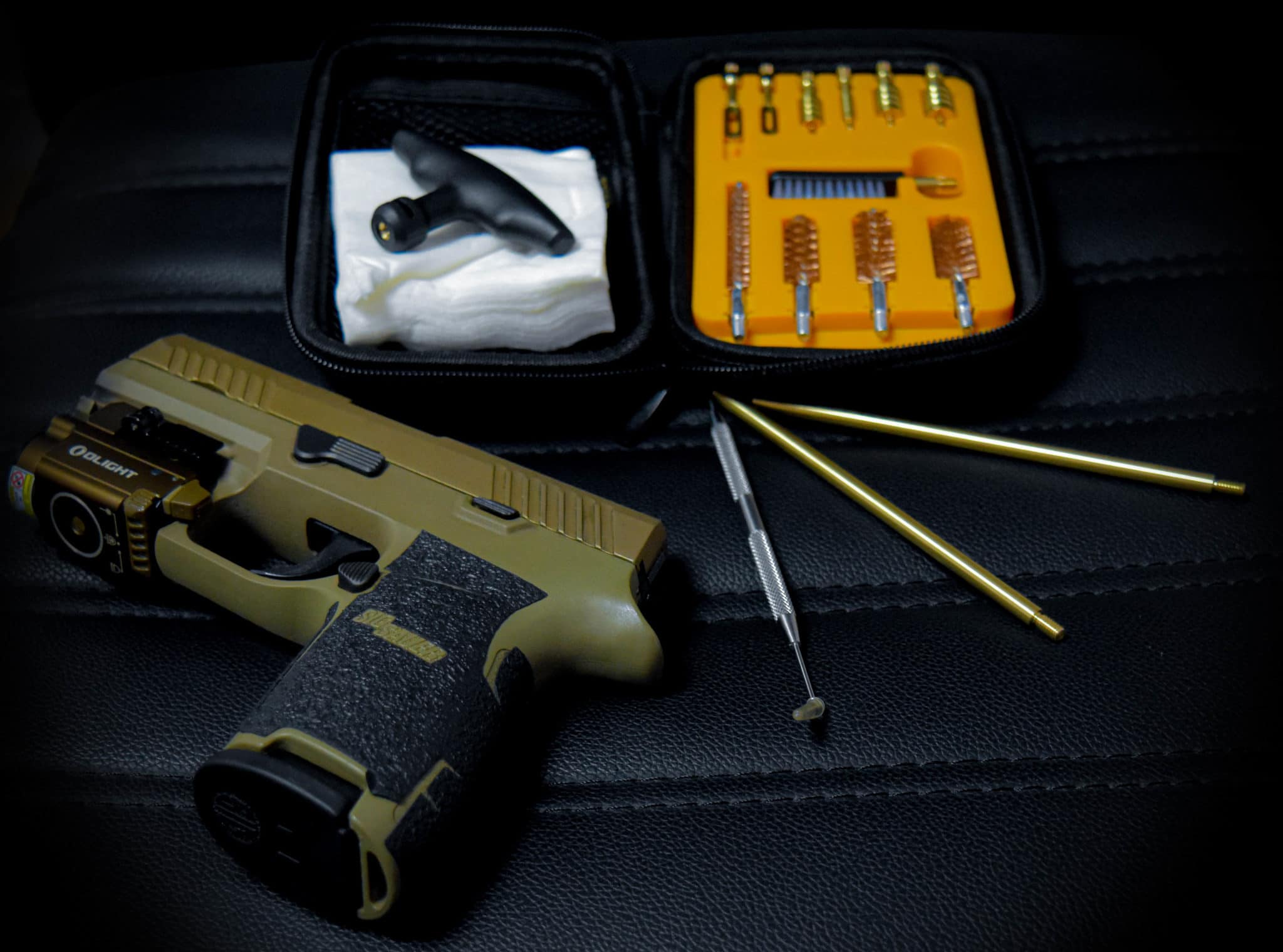 Gun Cleaning Kit Bag for Pistol .22 cal .38/.357 cal 9mm .40/.45 cal 