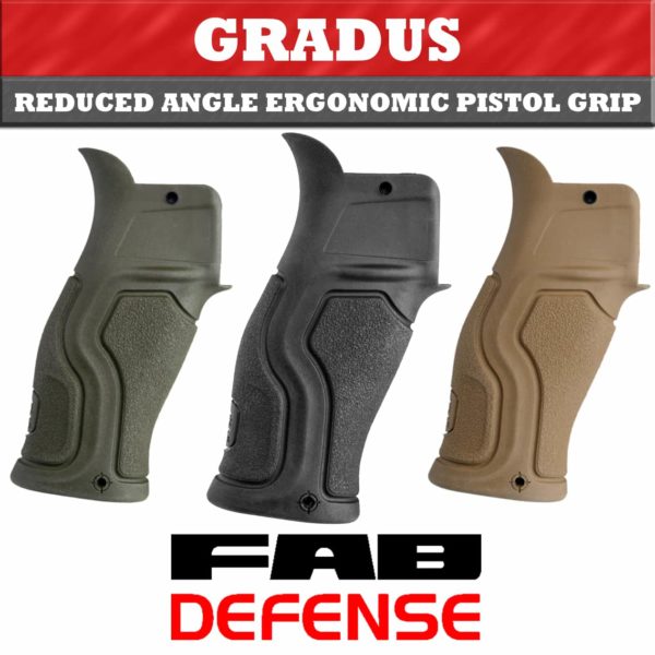 Fab Defense GRADUS Grip - The New Amazing Rubberized Ergonomic Reduced Angle Pistol Grip For M4, M16, AR-15, SR-25, And AR-10 1
