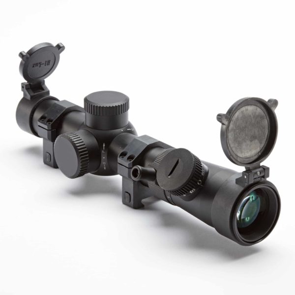 CMR4-556-R Hi-Lux Close to Medium Range 1X-4X Riflescope w/ 1MOA Center Dot & Red Illumination 1