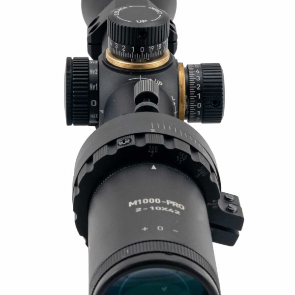M1000PRO Hi LUX 2X-10X42 ART (Auto Ranging Trajectory) Scope with Green or Red MOA Ranging Reticle 3