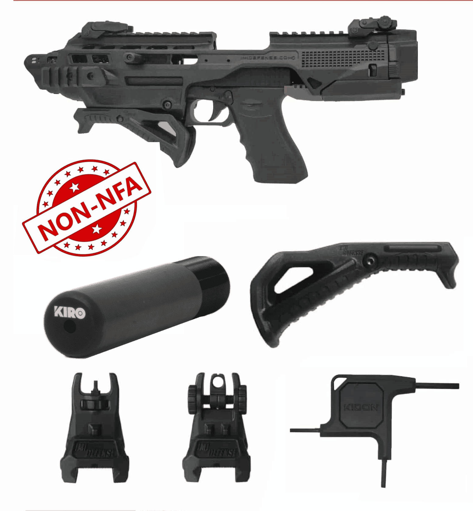 IMI Black KIDON NON NFA PDW Conversion Kit for FN FNP9, FNX  Fit 1911-img-0