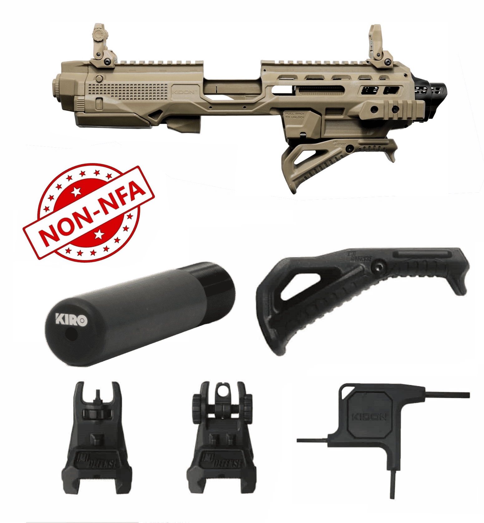 IMI Tan KIDON NON NFA PDW Conversion Kit for FN FNP9, FNX  Fit 1911-img-0