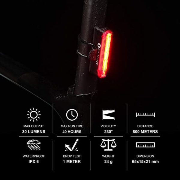 Olight Seemee 30 Bike Lights, 30 Lumens Tail Light 800m 2