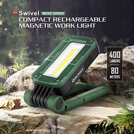 Olight Swivel 400 Lumens LED Compact Rechargeable Magnetic COB Light 9