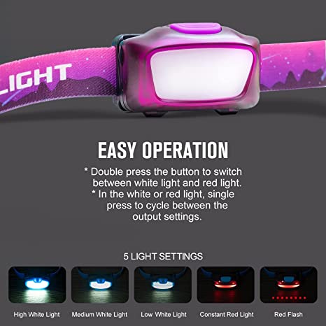 Olight H05 Lite LED Headlamp, 5 Modes Lightweight Head Lamp for Head with Adjustable Headband 10