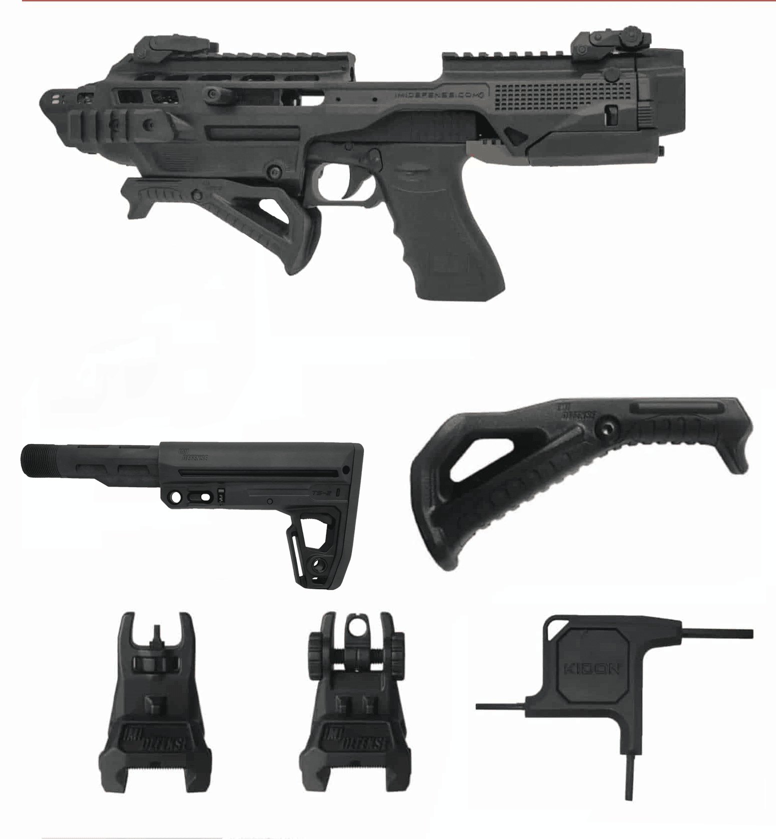 IMI Black KIDON PDW Conversion Kit for Glock 20/21/34/35/37/41-img-0