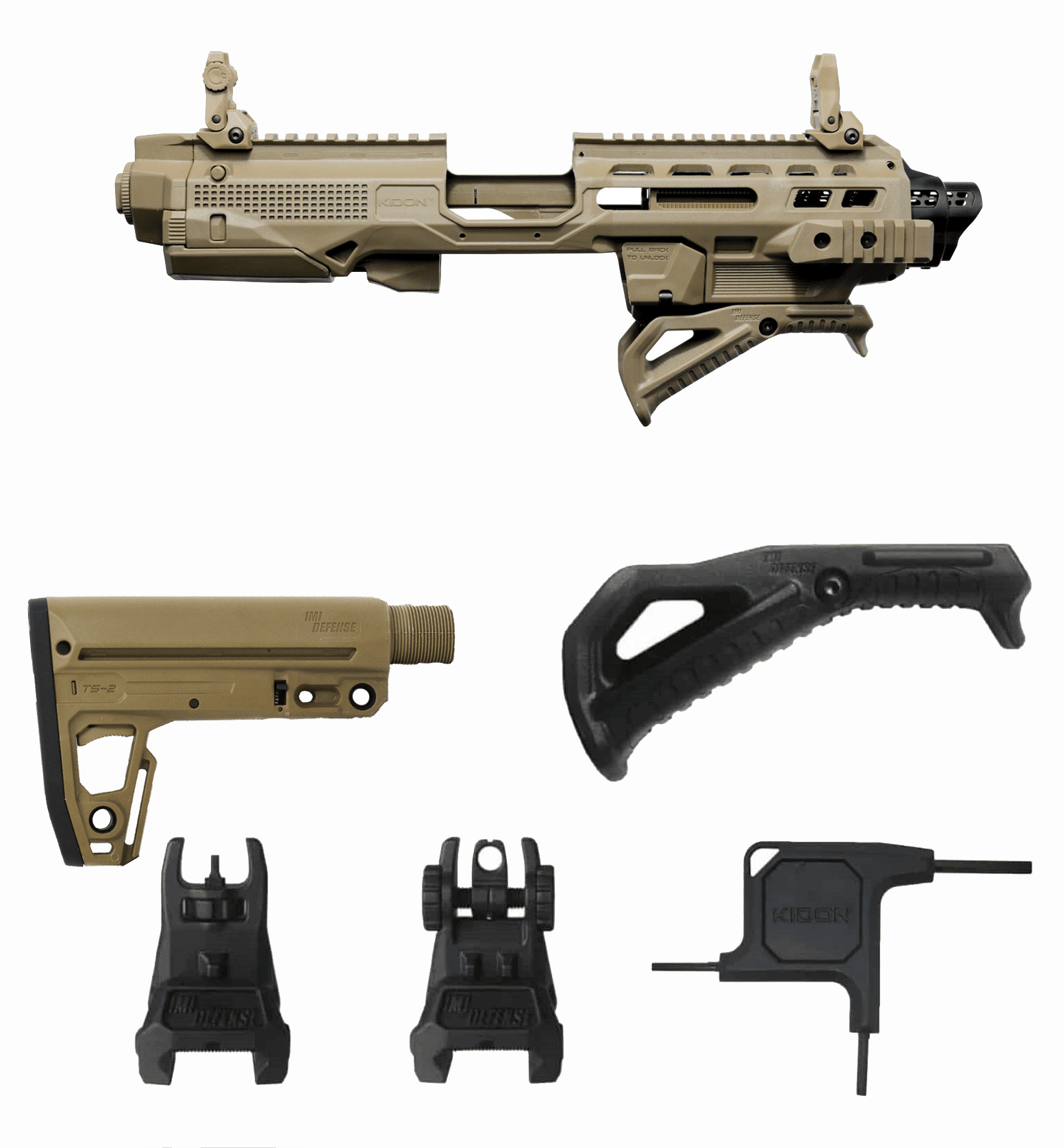 IMI Tan KIDON PDW Conversion Kit for FN FNP9, FNX Fit 1911-img-0