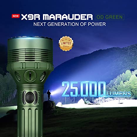 OLIGHT X9R Marauder 25000 Lumen Six High Performance LED Super Bright Rechargeable Flashlight (OD Green) 3
