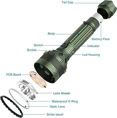 OLIGHT X9R Marauder 25000 Lumen Six High Performance LED Super Bright Rechargeable Flashlight (OD Green) 5